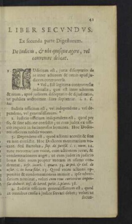 Liber secundus. Ex secunda parte Digestorum. De Iudiciis., & ubi quisque agere ...
