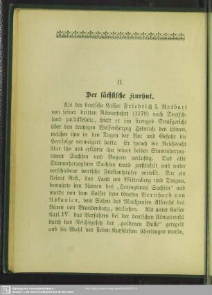 II. Der sächsische Kurhut