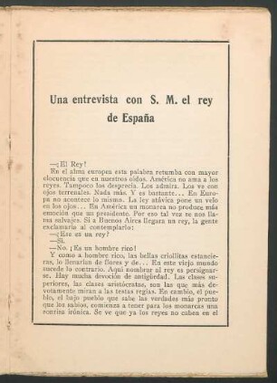 Una entrevista con S.M. el rey de España