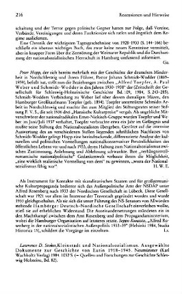 Stokes, Lawrence D. :: Kleinstadt und Nationalsozialismus, ausgewählte Dokumente zur Geschichte von Eutin 1918 - 1945, (Quellen und Forschungen zur Geschichte Schleswig-Holsteins, 82) : Neumünster, Wachholtz, 1984