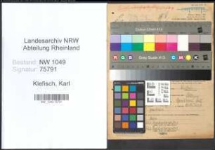 Entnazifizierung Karl Klefisch , geb. 01.02.1910 (Betriebsleiter)