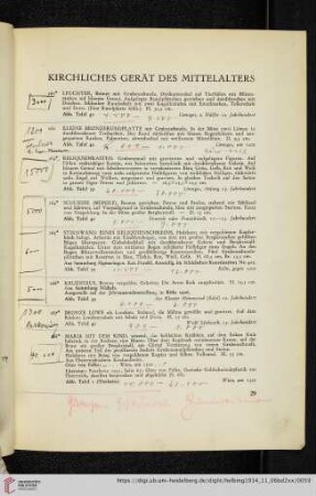Kirchliches Gerät des Mittelalters (Nr. 261-275)