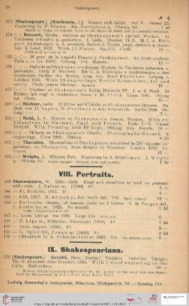 VIII. Portraits (No. 163 - 171)