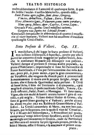 Stato Presente di Velletri. Cap. IX.