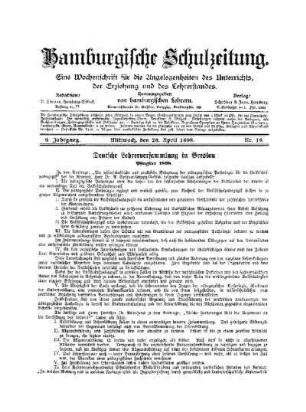 Deutsche Lehrerversammlung in Breslau