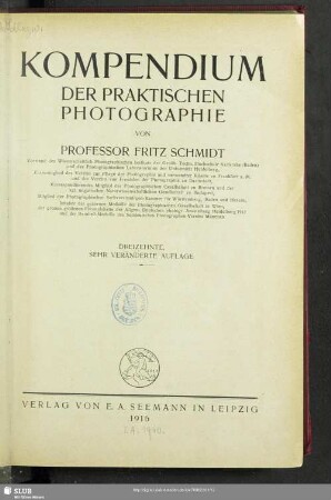Kompendium der praktischen Photographie