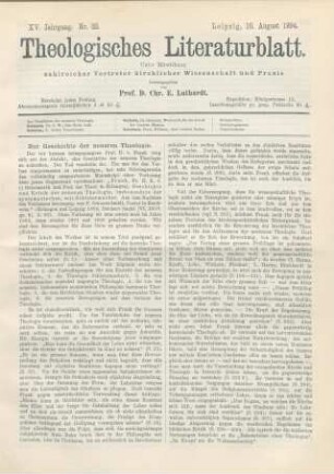 377-380 Zur Geschichte der neueren Theologie