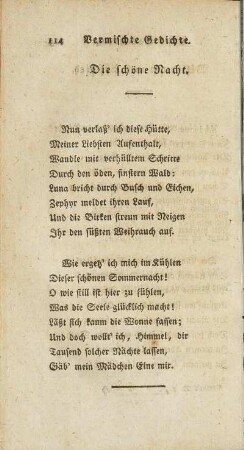 Die schöne Nacht.