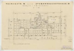 Wohnhaus Taunusstraße 26 / Stubenrauchstraße 25, Berlin-Friedenau: Grundriss Kellergeschoss 1:100