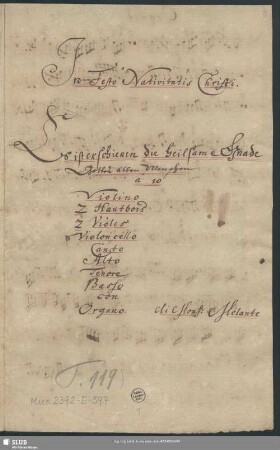 Es ist erschienen die heilsame Gnade Gottes - Mus.2392-E-597 : V (4), Coro, orch, bc; TVWV 1:507