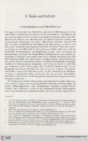 1. Mündlichkeit und Schriftlichkeit