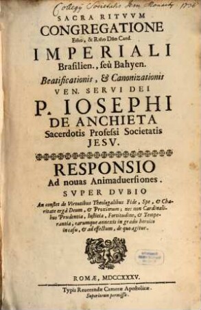 Processus Beatificationis Josephi de Anchieta