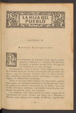 Capítulo IV - Noticia desesperante