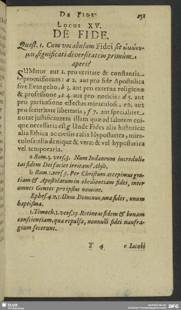 Locus XV. De Fide