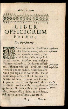 Liber Officiorum Primus. De Probitate.