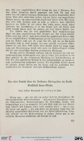 9: Ein alter Bericht über die Reckumer Steingräber im Kreise Grafschaft Hoya-Weser