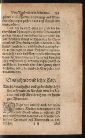 Das zehend und letzte Cap.