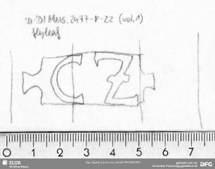 W-Dl-584 Posthornschild (gekrönt) + Marke / "CZ"