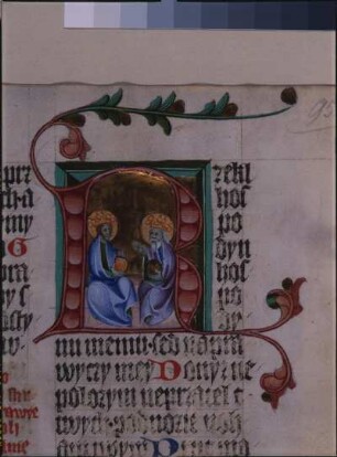 Podiebradscher Psalter, fol. 95r, Initiale mit Text