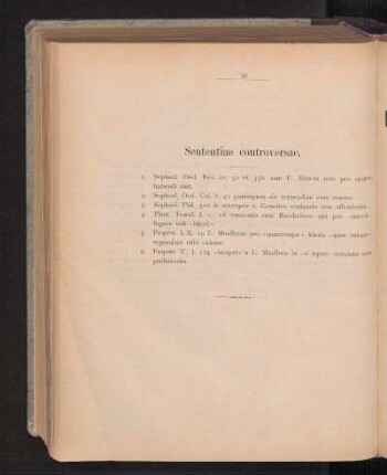 Sententiae controversae.