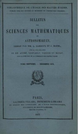 Tome Neuvième. - Décembre 1875.
