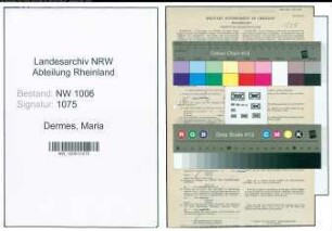 Entnazifizierung Maria Dermes , geb. 31.10.1904 ()