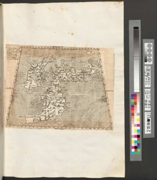 Tavola Prima De L'Europa, secondo de la descrittione della Geografia di Claudio Tolomeo Alessandrino del'Isole de Bretagna, ch'è una Provincia