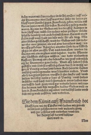 Wie dem Künig auß Franckreich botschafft kam/ ...