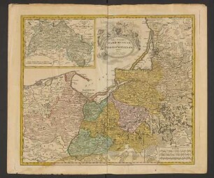 Tabula Geographica, Totam Borussiam ut et Districtum Notecensem exhibens : Cum Privil. S. Caes. Maiest. ; [mit 1 Nebenkarte:] Charte welche den Netz District vorstellet