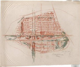 Gsaenger, Gustav; Stettin - Altdamm (pol. Szczecin, Polen); Städtebauliche Planungen - Neualtdamm (Lageplan)