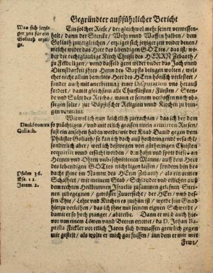 Gegründter aussführlicher Bericht auff alle Fragen unnd Disputationes von der heiligen Schrifft unnd von der Kirchen, darunter auch andere strittige Religions-Artickel begriffen, damit D. Iohannes Pistorius Apostata sampt den Jesuwidern Guthertzige Christen ihr zumachen ... sich understehet