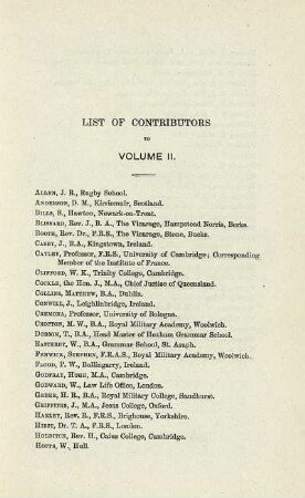 List of Contributors.