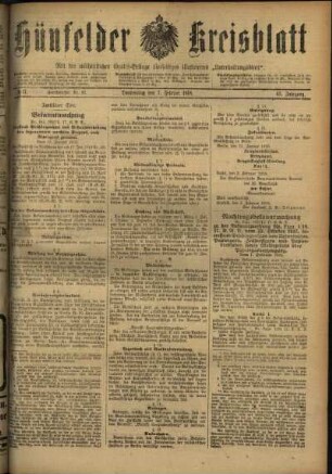 Ausgabe vom Donnerstag, den 07. Februar 1918.