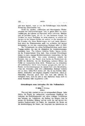 Grundfragen zum Lehrplan für die Volksschule : (Schluß)