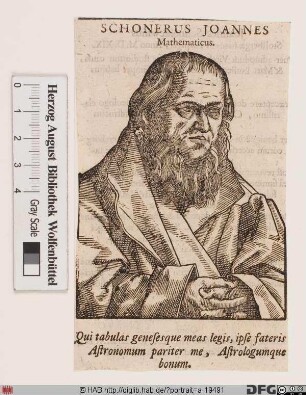 Bildnis Johannes Schöner (lat. Schonerus)