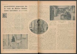Algunos aspectos de la vida de Blasco Ibáñez como novelista.
