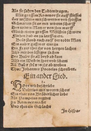 Ein ander Lied. ||