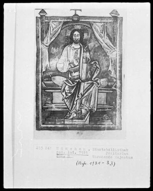 Psalterium aus Kloster Kaisheim — Thronender Christus, Folio 8recto