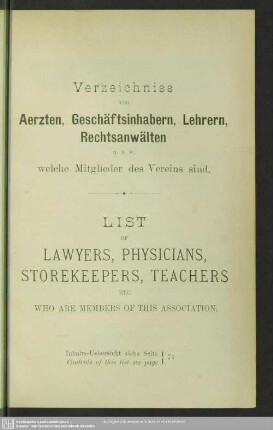 Verzeichniss – List