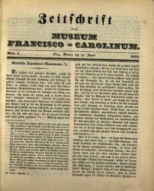 Zeitschrift des Museum Francisco-Carolinum. 1843