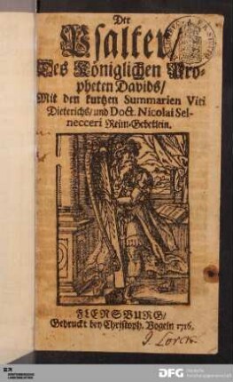 Der Psalter Des Königlichen Propheten Davids