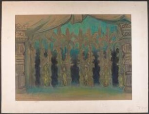 Bühnenbildzeichnung: Die Zauberflöte : O Isis und Osiris