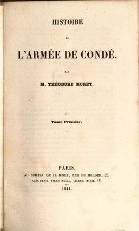 Histoire de l'armée de Condé. 1