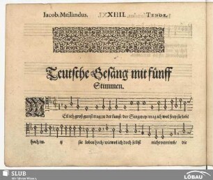 Teutsche Gesäng mit fünff Stimmen.