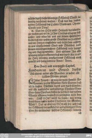 Das Zwey und viertzigste Capitel. Fundament und Grund dieses Büchleins, wider alle Phariseer, ja wider alle Höllen-Pforten geleget.