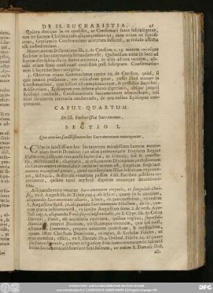 Caput Quartum. De SS. Eucharistiae Sacramento.