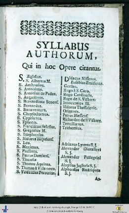 Syllabus Authorum Qui in hoc Opere citantur.