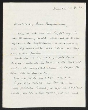 Brief von Rolf Ibscher an Gerhart Hauptmann
