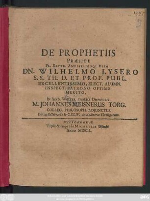 De Prophetiis