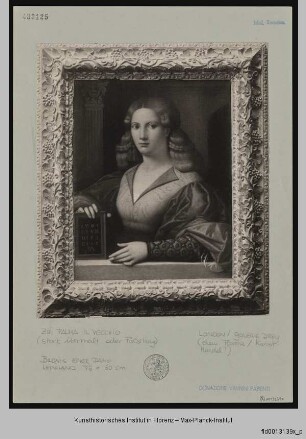 Bildnis einer jungen Dame mit Schrifttafel